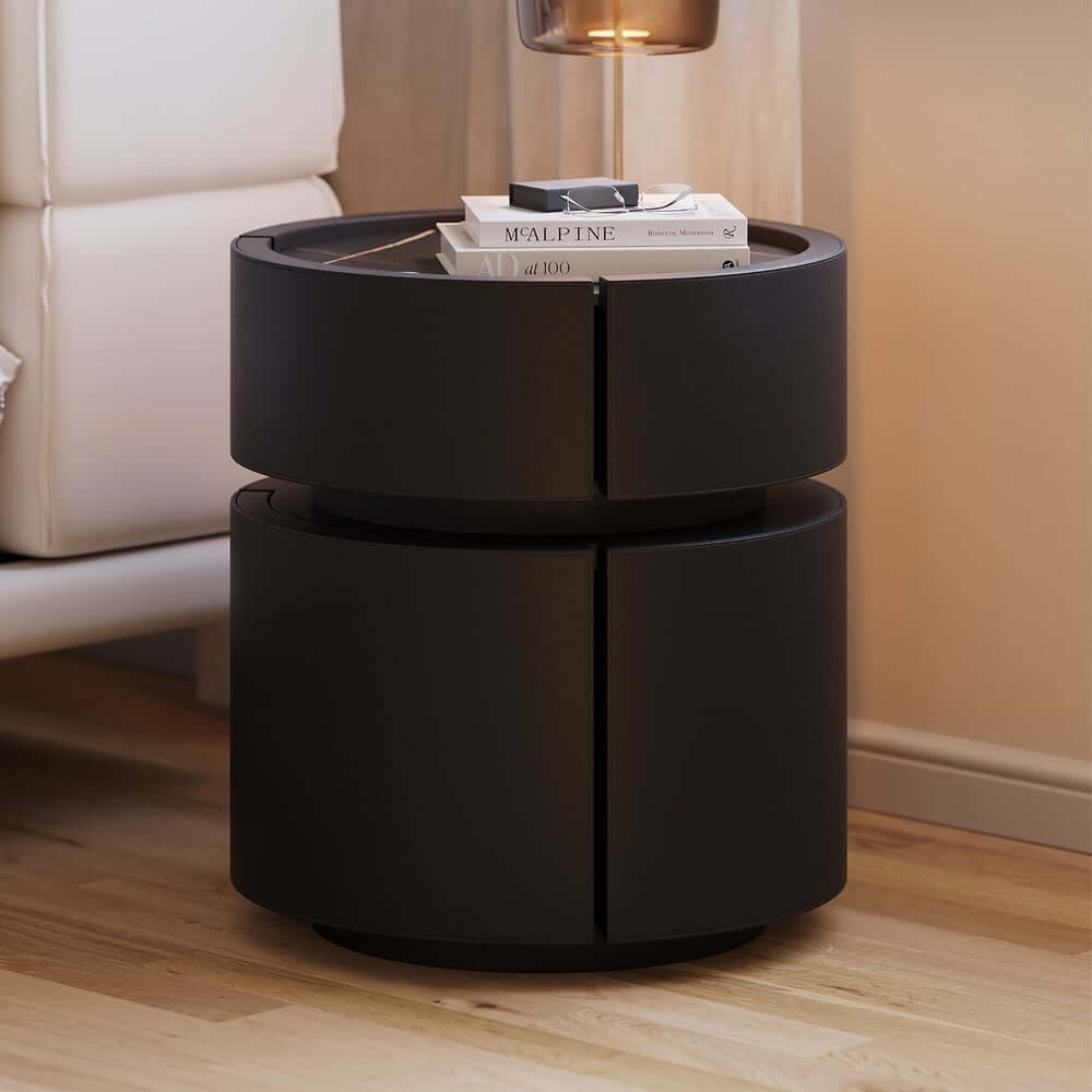 Nightstand With Wireless Charging And LED Light