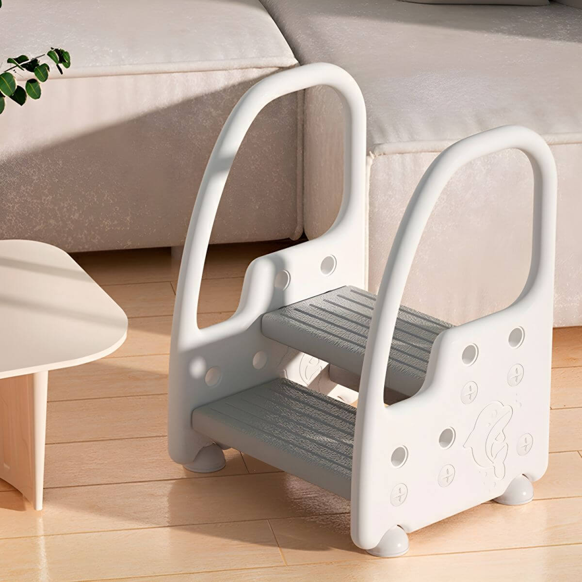 Non-Slip Kids Step Stool with Ergonomic Armrests and Textured Treads