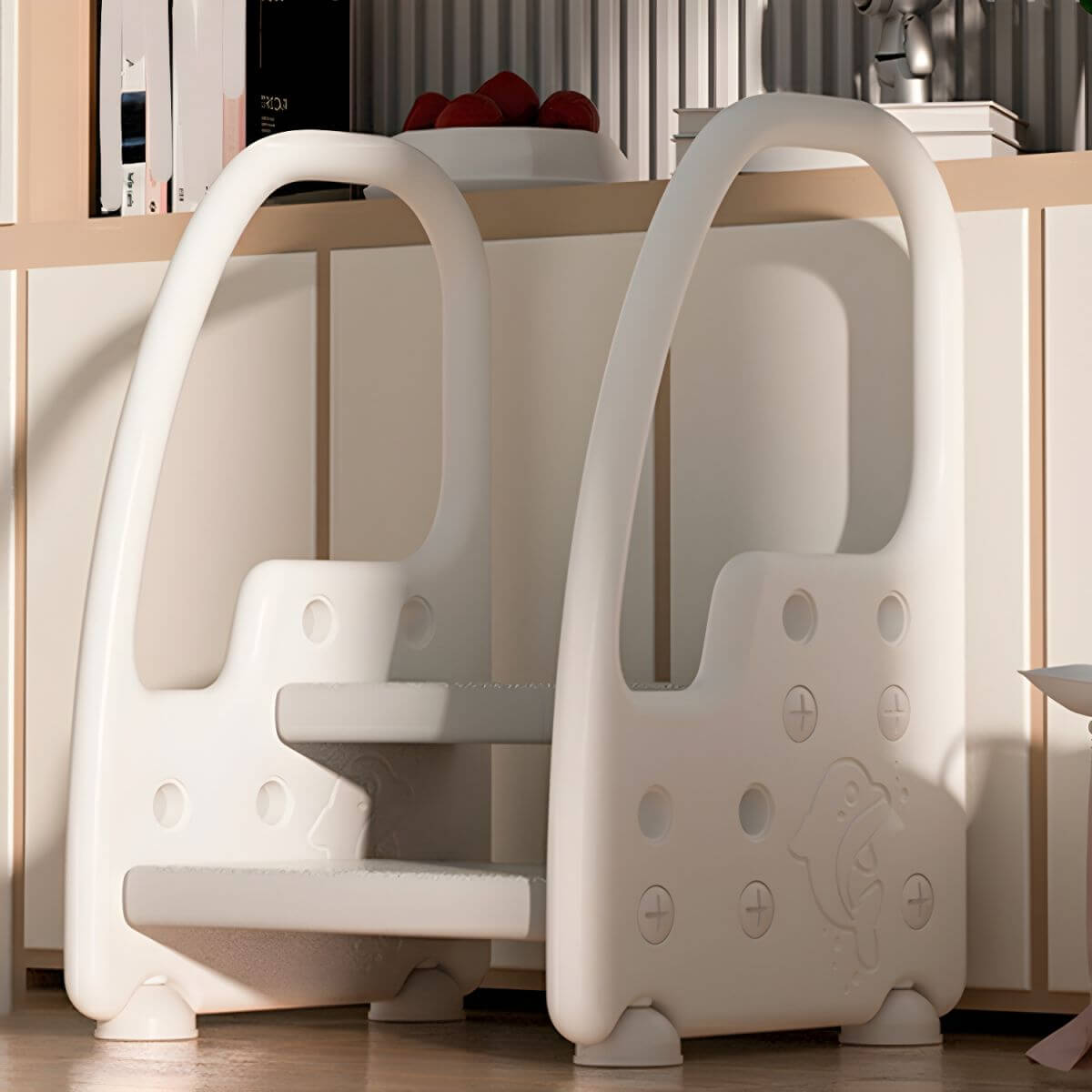 Non-Slip Kids Step Stool with Ergonomic Armrests and Textured Treads