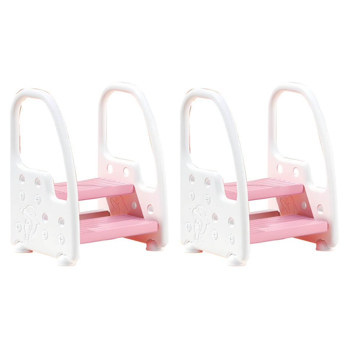 Non-Slip Kids Step Stool with Ergonomic Armrests and Textured Treads