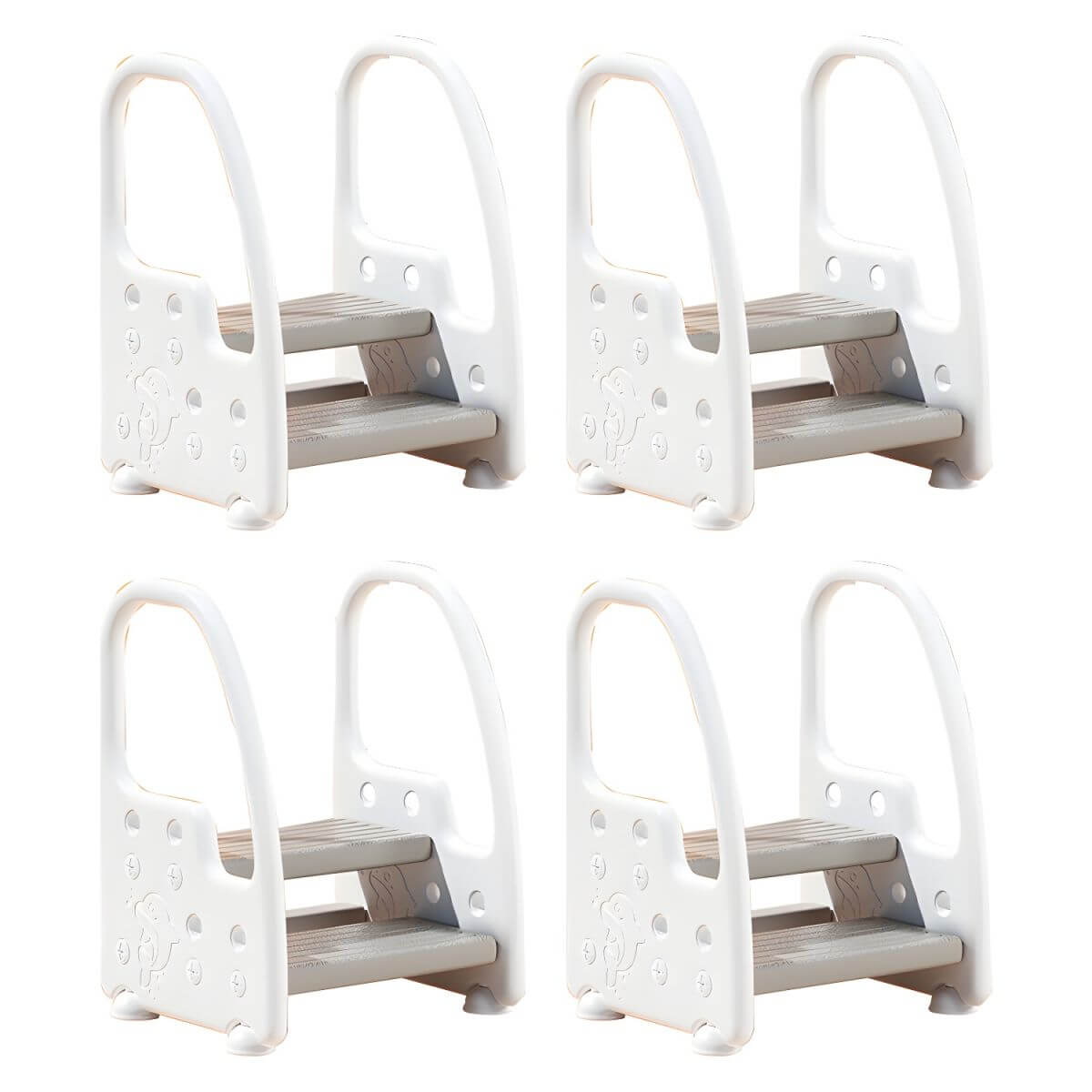 Non-Slip Kids Step Stool with Ergonomic Armrests and Textured Treads