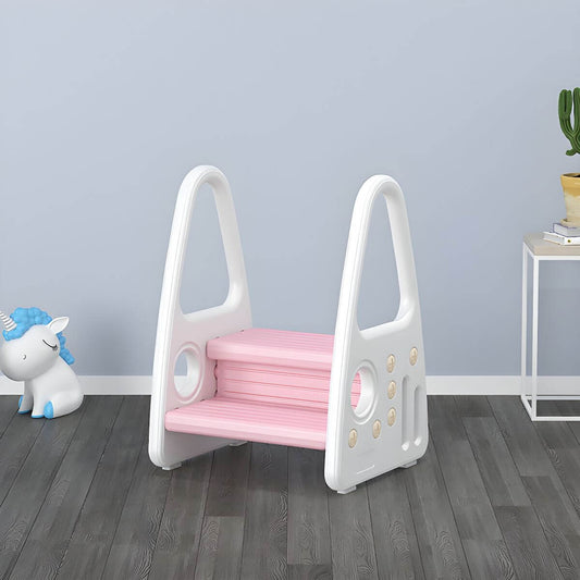 Non-Slip Kids Step Stool with Ergonomic Armrests and Textured Treads