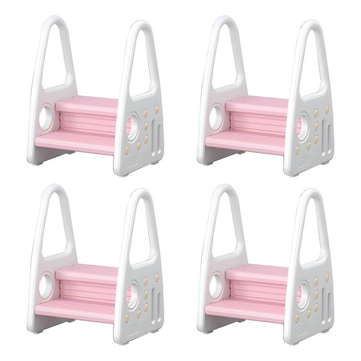 Non-Slip Kids Step Stool with Ergonomic Armrests and Textured Treads