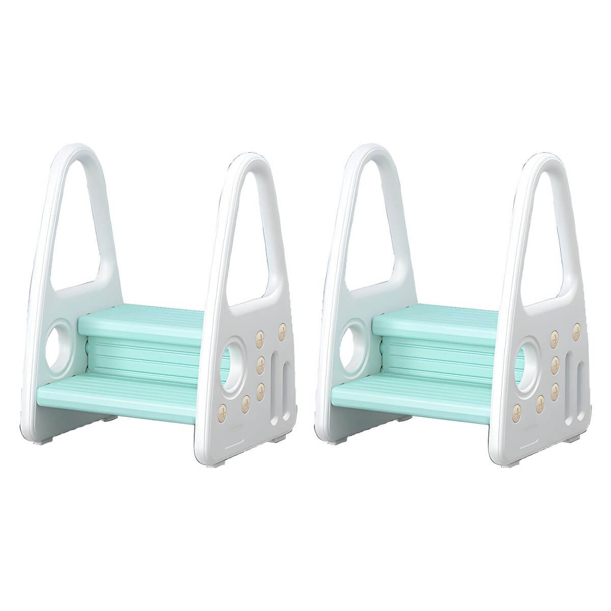 Non-Slip Kids Step Stool with Ergonomic Armrests and Textured Treads