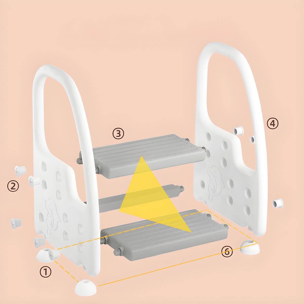 Non-Slip Kids Step Stool with Ergonomic Armrests and Textured Treads