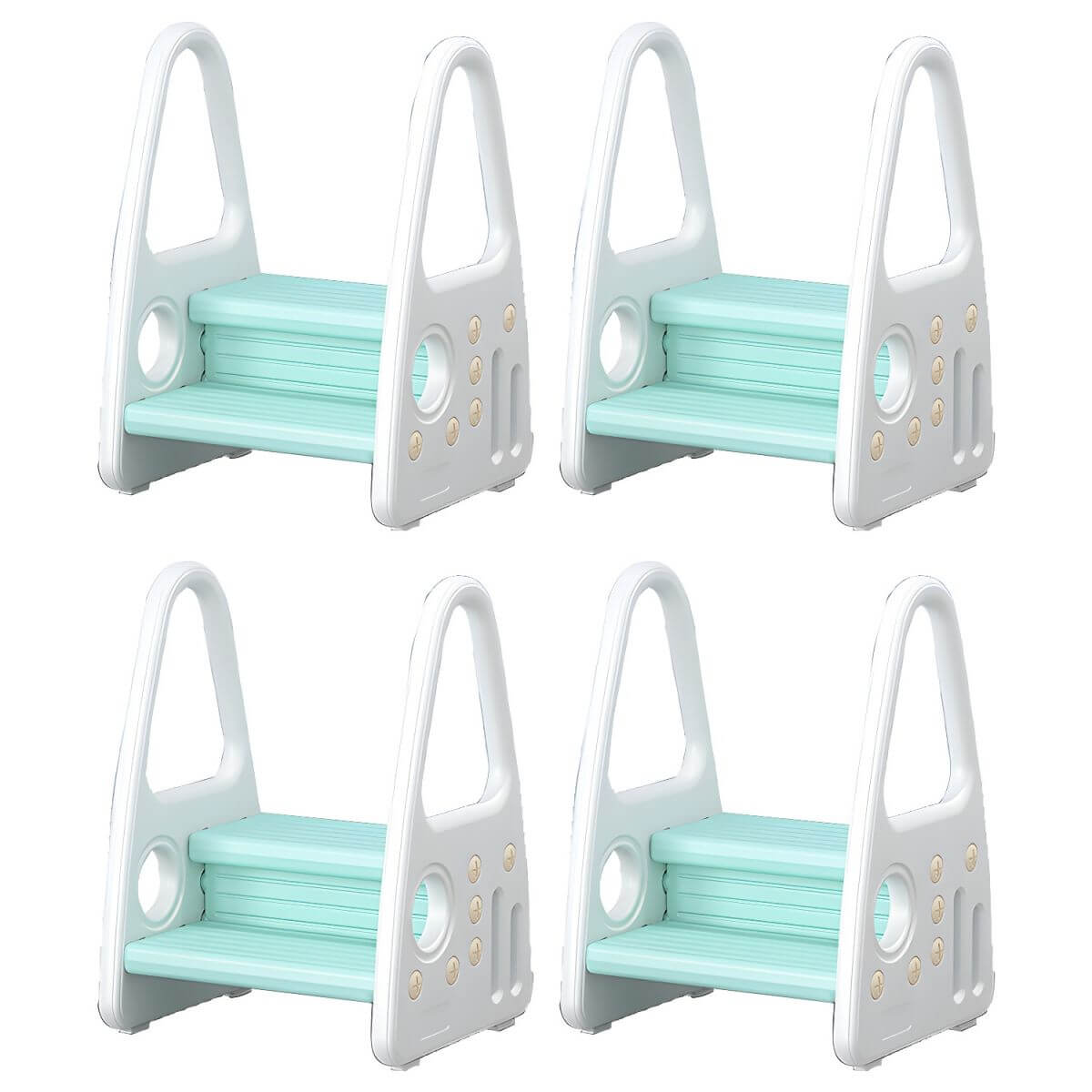 Non-Slip Kids Step Stool with Ergonomic Armrests and Textured Treads