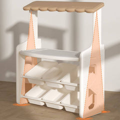 Nordic-Style Plastic Toy Storage Unit with Open Display Shelf
