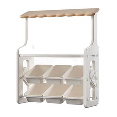 Nordic-Style Plastic Toy Storage Unit with Open Display Shelf
