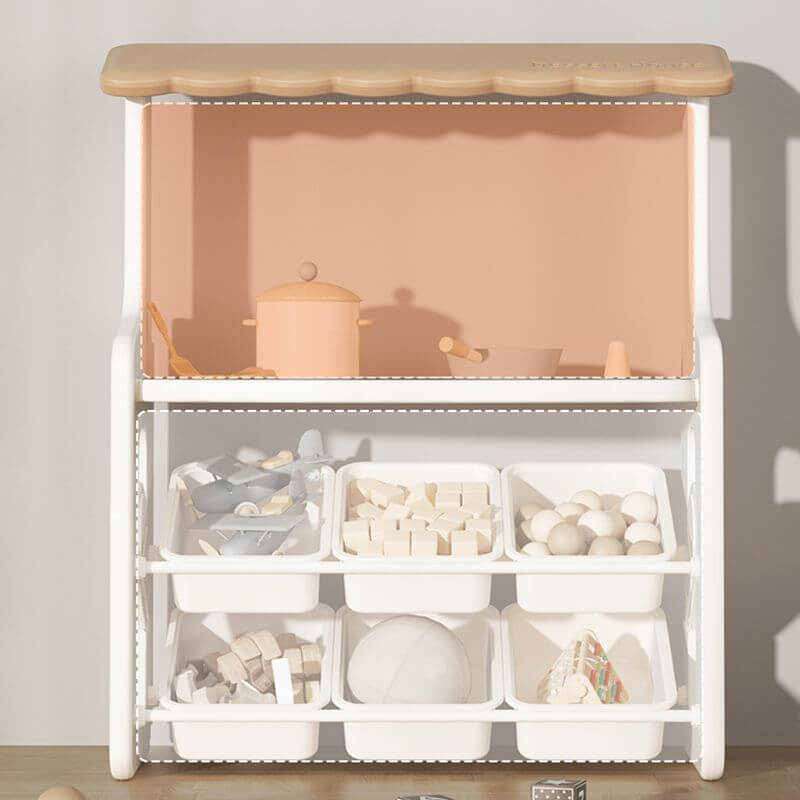 Nordic-Style Plastic Toy Storage Unit with Open Display Shelf