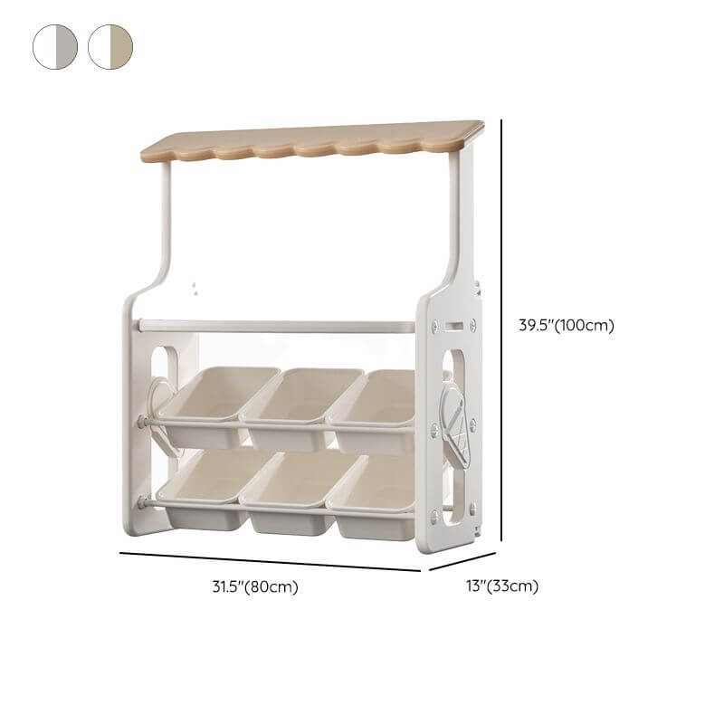 Nordic-Style Plastic Toy Storage Unit with Open Display Shelf Dimensions