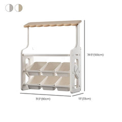 Nordic-Style Plastic Toy Storage Unit with Open Display Shelf Dimensions