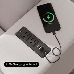 Off-White Velvet Mid-Century Modern Sofa Bed With Storage