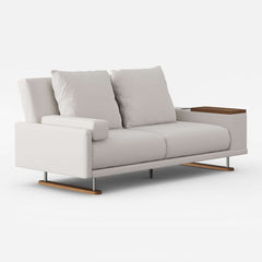 Off-White Velvet Mid-Century Modern Sofa Bed With Storage