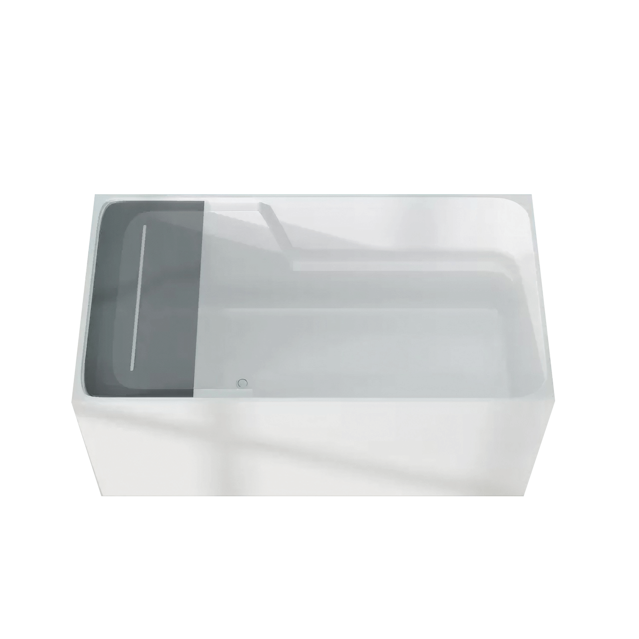 Spacious 47-inch soaking bathtub in white acrylic, perfect for relaxing baths, featuring a rectangular design.