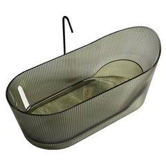 Sleek 67-Inch Oval Bathtub in Olive Green, Perfect for Relaxing Soaks