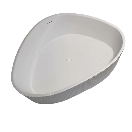 Bright white 71-inch triangle acrylic double soaking bathtub with spacious design