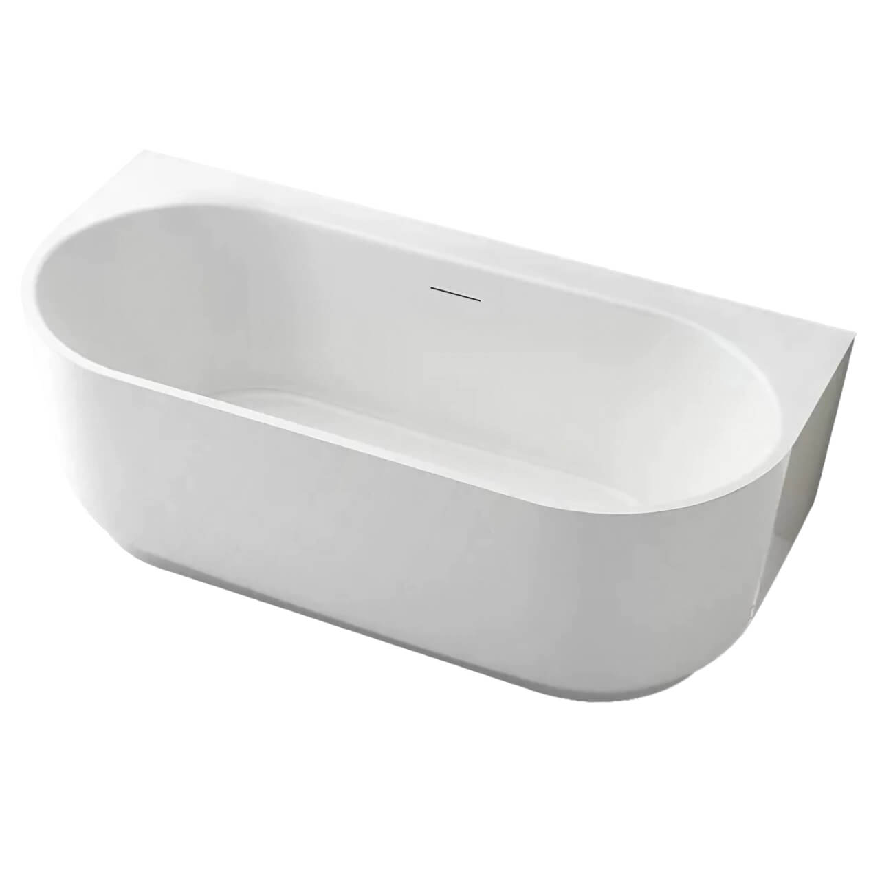 Sleek White Acrylic Bathtub with Ergonomic Design for Relaxation