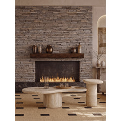Organic Travertine Coffee Table Set with Sculptural Curves and Tiered Function