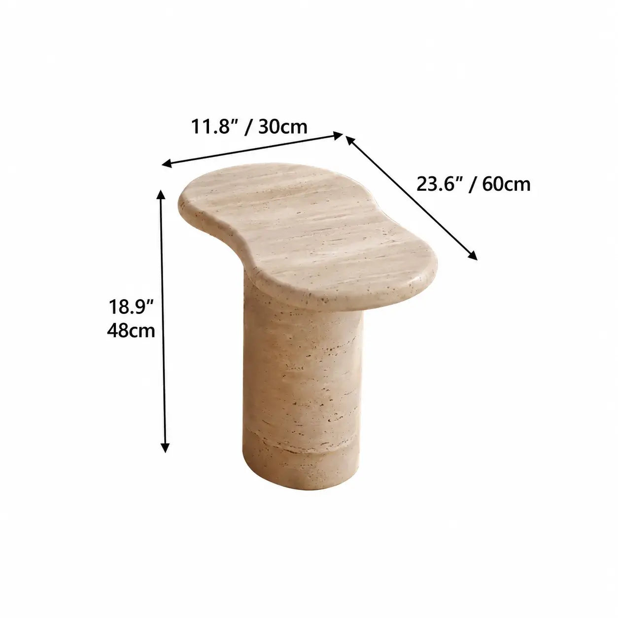Organic Travertine Coffee Table Set with Sculptural Curves and Tiered Function Dimensions