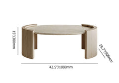 Oval Beige Travertine Coffee Table With Double Pedestal Base Dimensions