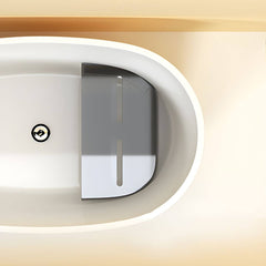 Oval White Acrylic Modern Japanese Soaking Deep Bathtub with Seat