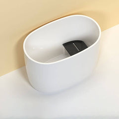Oval White Acrylic Modern Japanese Soaking Deep Bathtub with Seat