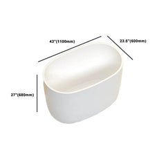 Oval White Acrylic Modern Japanese Soaking Deep Bathtub with Seat Dimensions