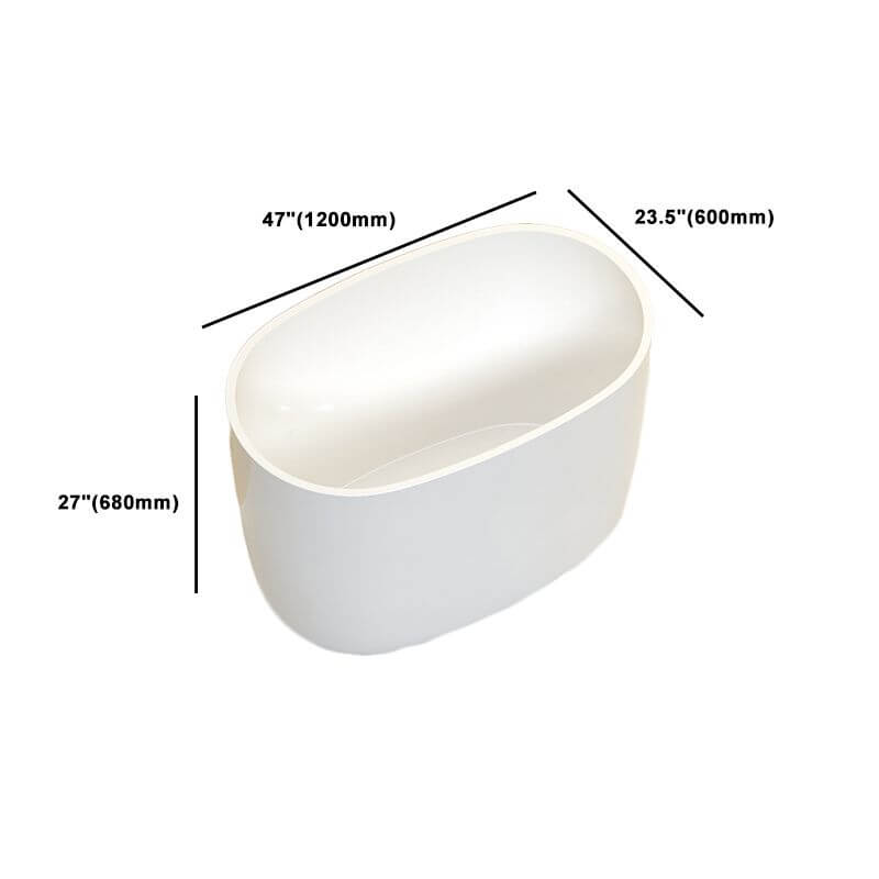 Oval White Acrylic Modern Japanese Soaking Deep Bathtub with Seat Dimensions