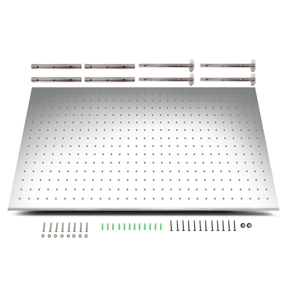 Oversized Rectangle LED Ceiling Rain Shower Head in Chrome