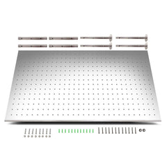Oversized Rectangle LED Ceiling Rain Shower Head in Chrome