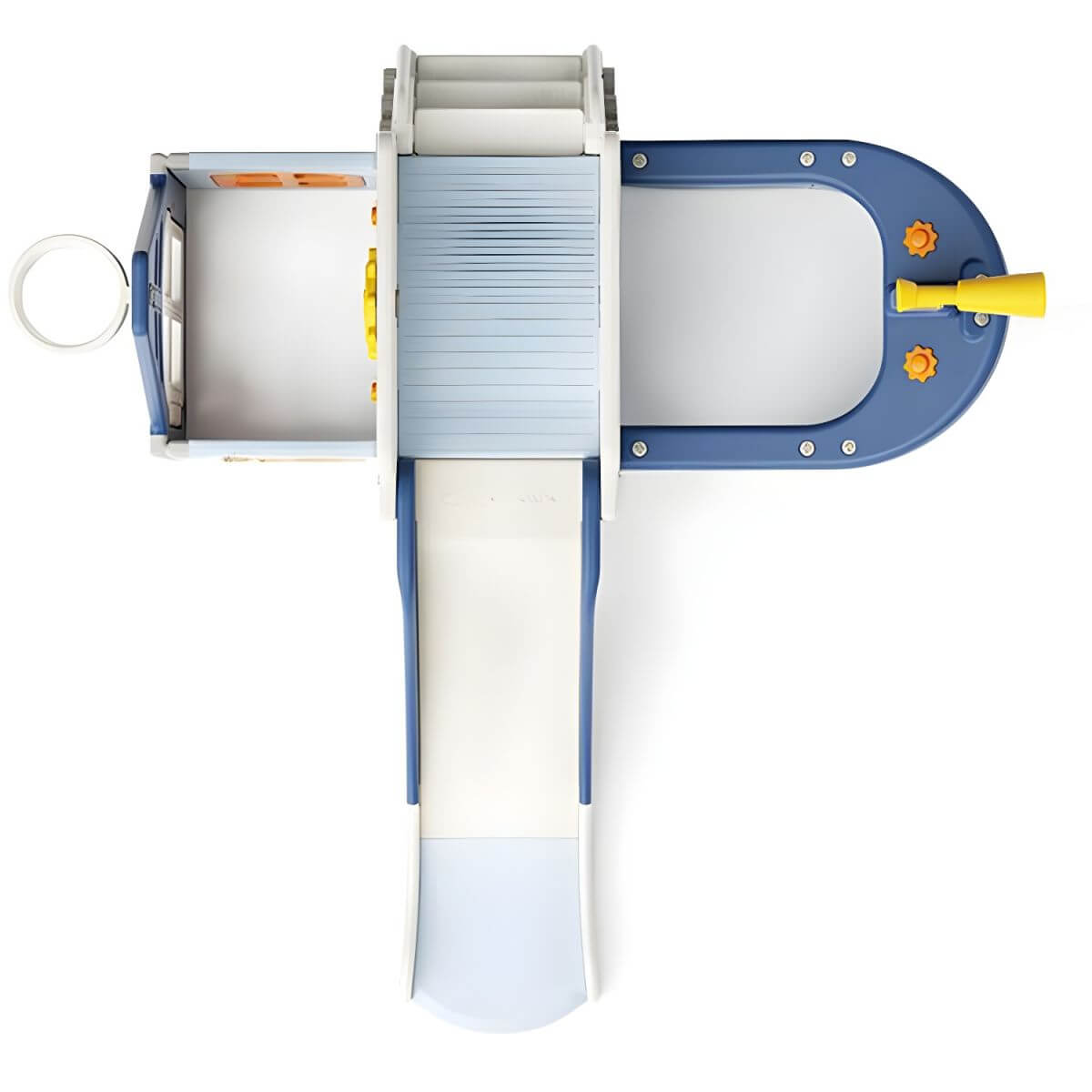 Pirate Ship Play Center with Slide, Telescope & Basketball Hoop