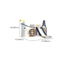 Pirate Ship Play Center with Slide, Telescope & Basketball Hoop Dimensions