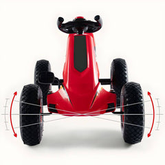 Racing-Style Metal Go Kart for Kids 3+ with Slip-Resistant Tires & Ergonomic Steering