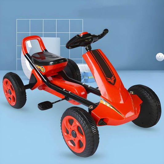 Racing-Style Metal Go Kart for Kids 3+ with Slip-Resistant Tires & Ergonomic Steering Main Product Image