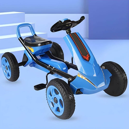 Racing-Style Metal Go Kart for Kids 3+ with Slip-Resistant Tires & Ergonomic Steering