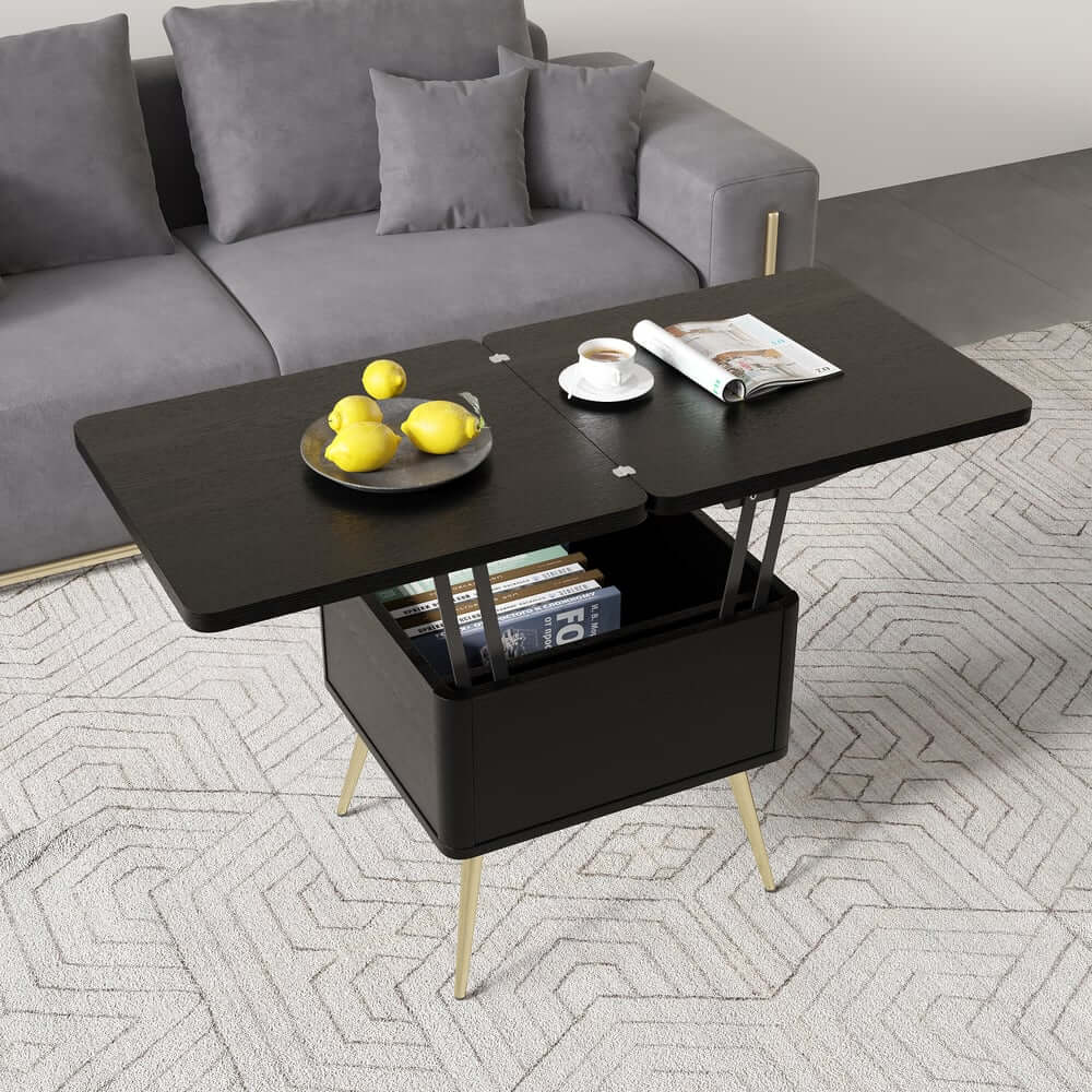 Rectangular Coffee Table With Pine Veneer Top