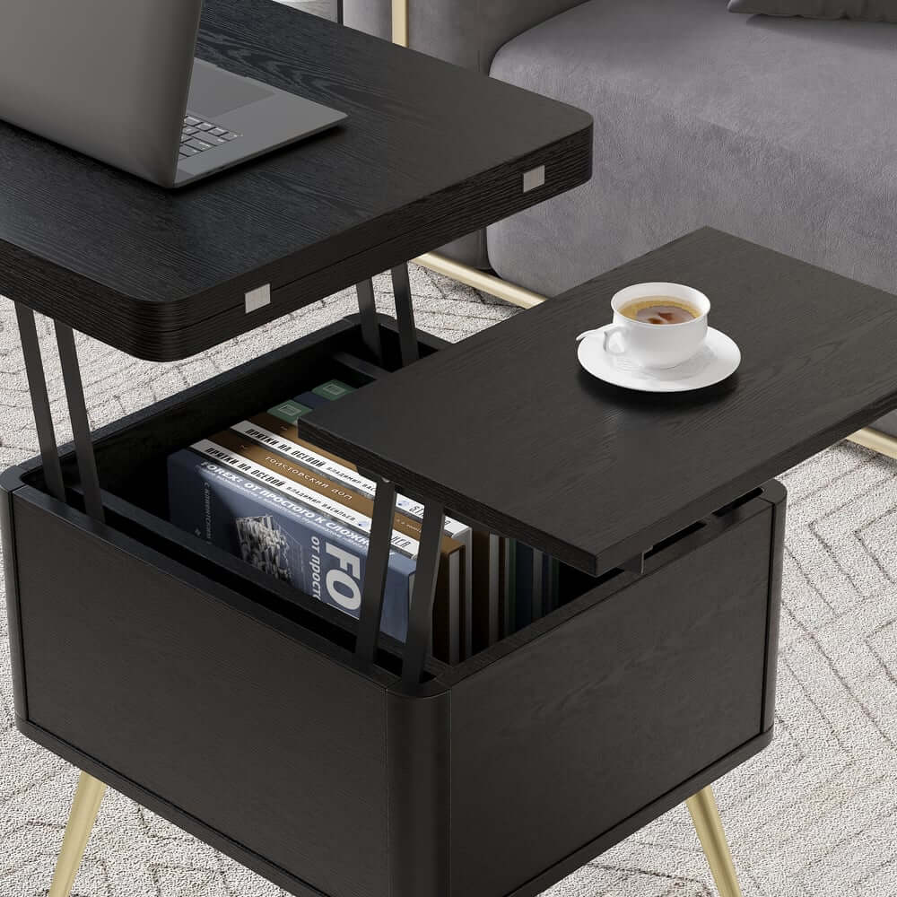 Rectangular Coffee Table With Pine Veneer Top