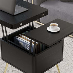 Rectangular Coffee Table With Pine Veneer Top