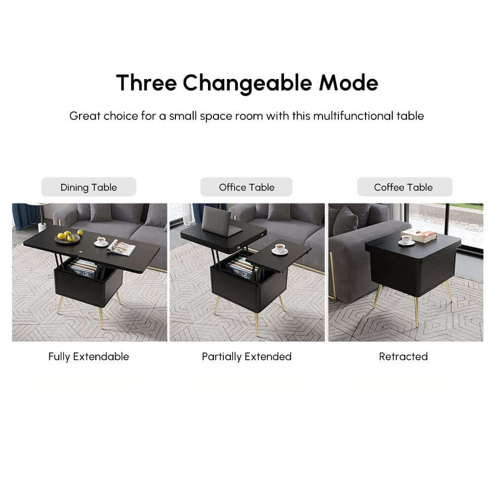 Rectangular Coffee Table With Pine Veneer Top