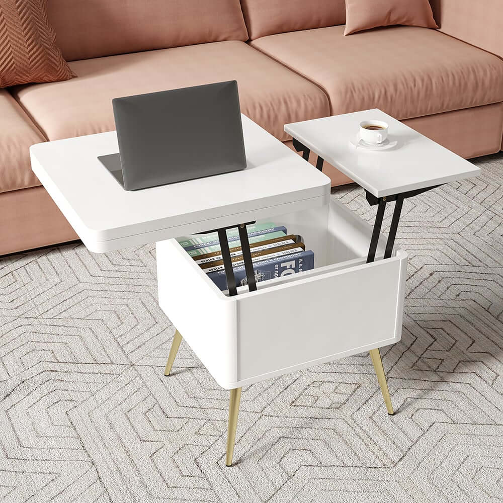 Rectangular Coffee Table With Pine Veneer Top