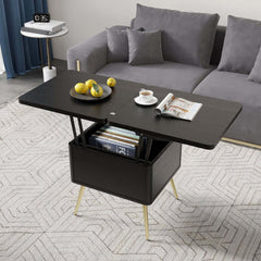 Rectangular Coffee Table With Pine Veneer Top