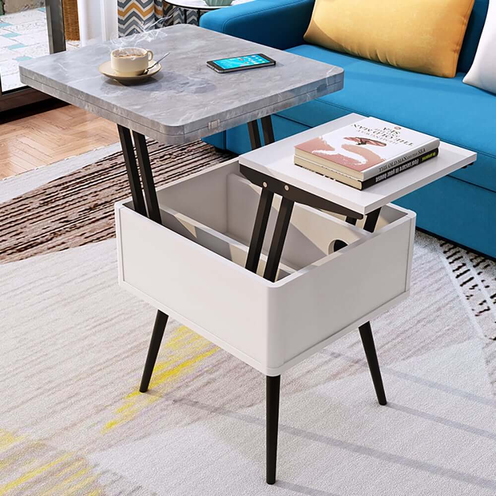 Rectangular Coffee Table With Pine Veneer Top
