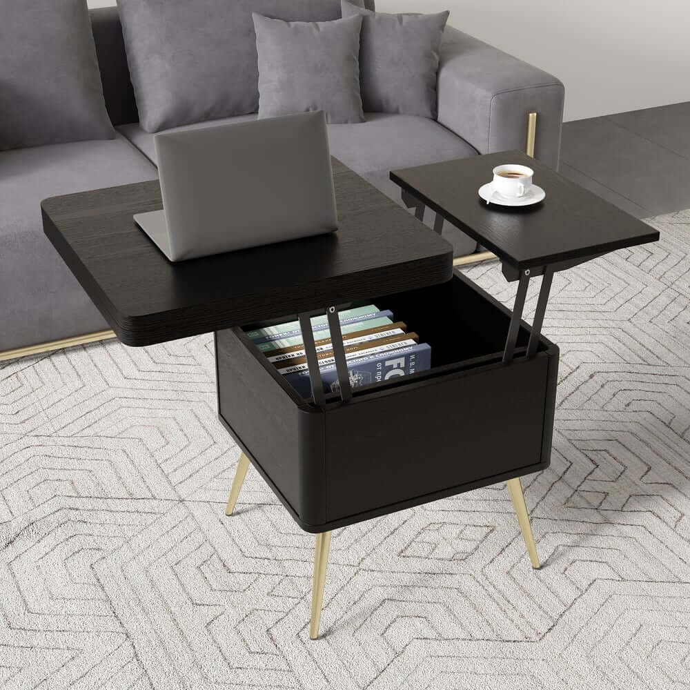 Rectangular Coffee Table With Pine Veneer Top