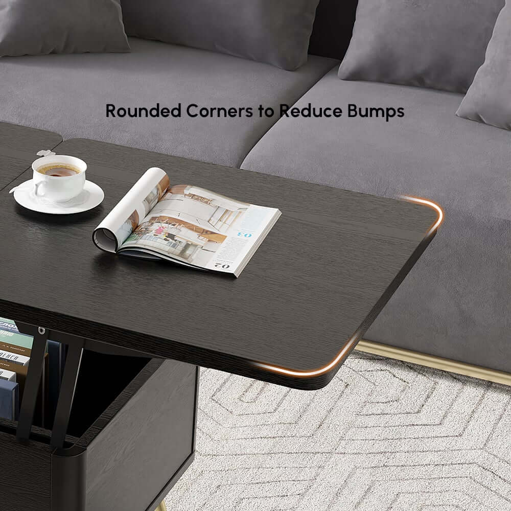 Rectangular Coffee Table With Pine Veneer Top