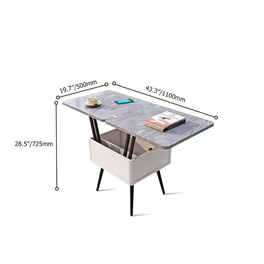 Rectangular Coffee Table With Pine Veneer Top Dimensions