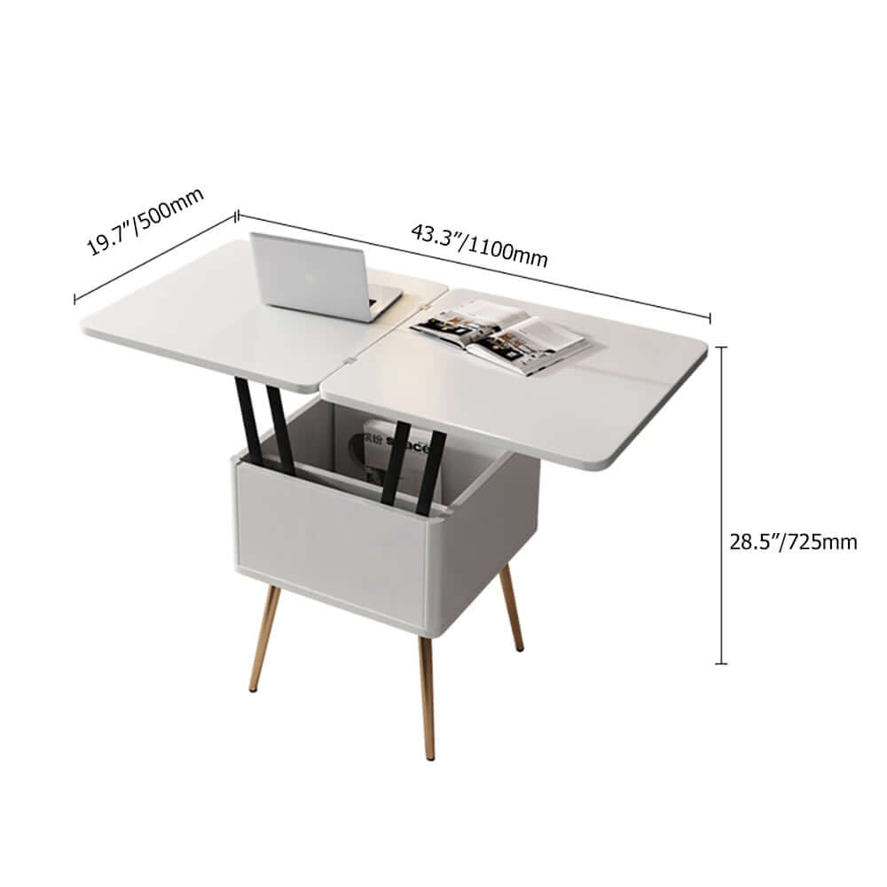 Rectangular Coffee Table With Pine Veneer Top Dimensions