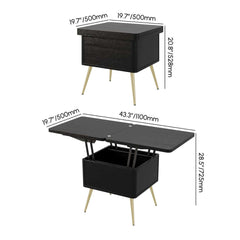 Rectangular Coffee Table With Pine Veneer Top Dimensions