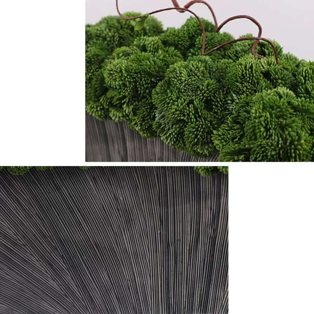 Resin Planter with Artificial Green Plant for Indoor Outdoor Decor