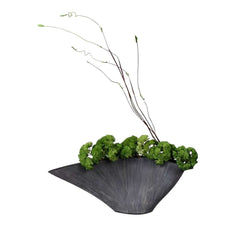 Resin Planter with Artificial Green Plant for Indoor Outdoor Decor