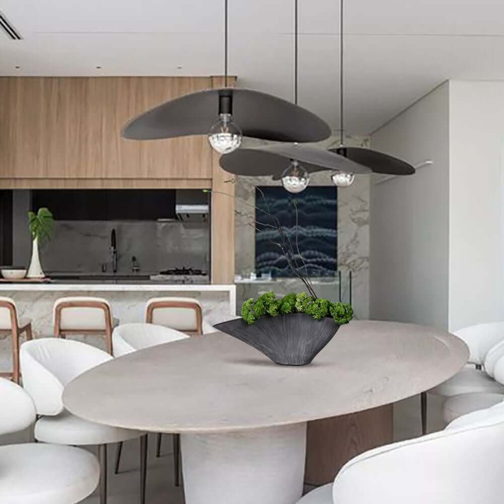 Resin Planter with Artificial Green Plant for Indoor Outdoor Decor